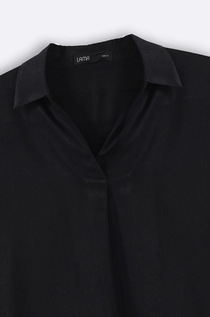 BLACK EVERYDAY PLEATED BLOUSE