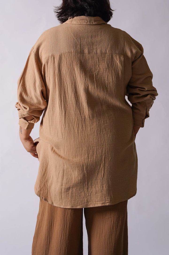 CAMEL CURVE MUSLIN SHIRT