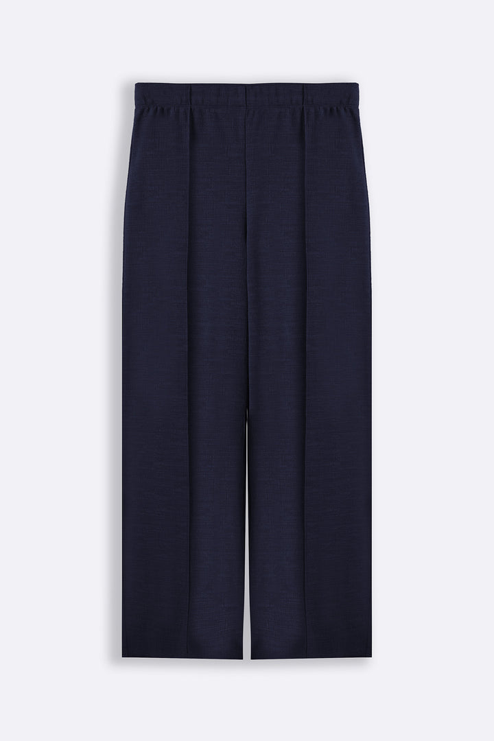 NAVY STRETCHY PANTS WITH PLEAT