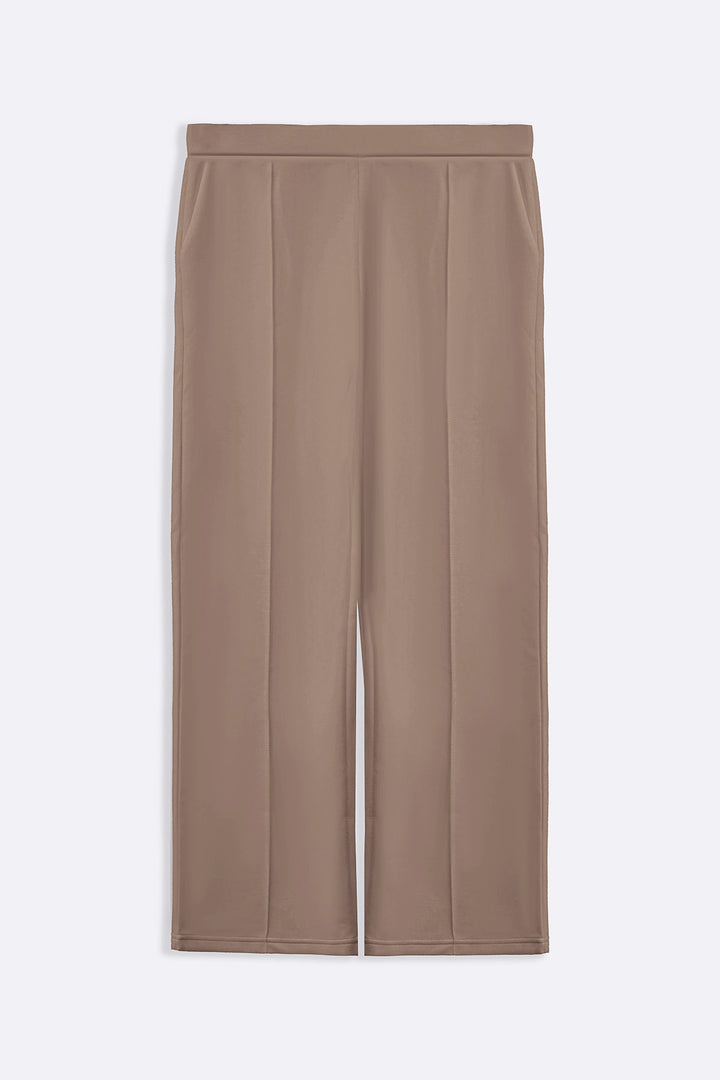 KHAKI STRAIGHT LOOSE TROUSERS