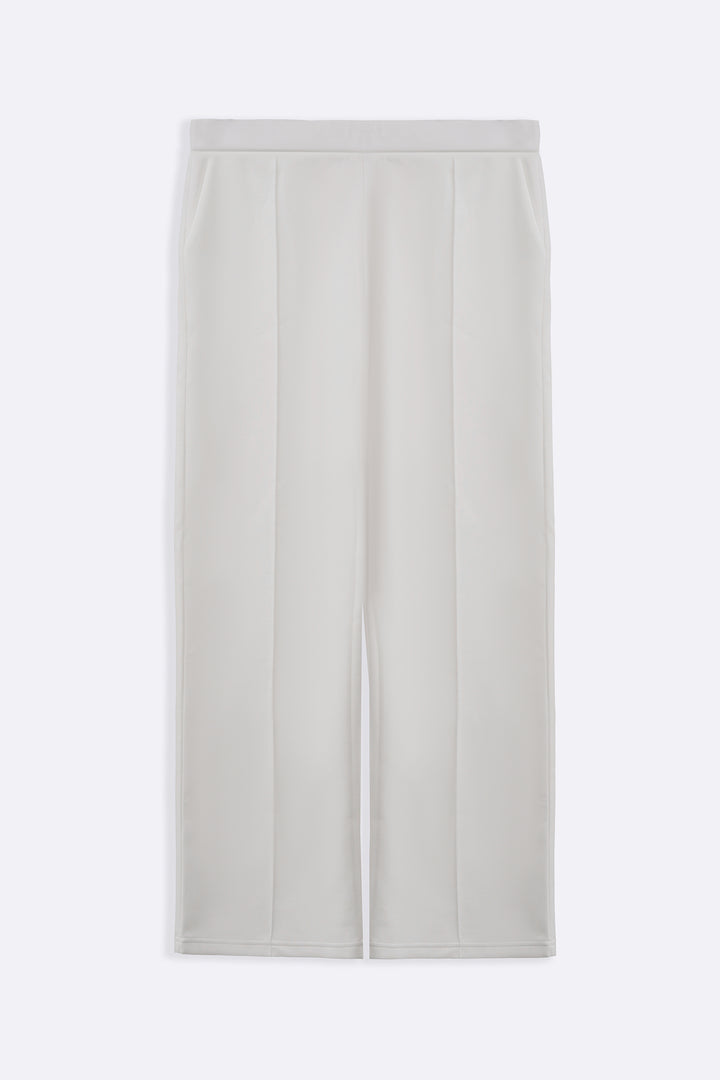 WHITE STRAIGHT LOOSE TROUSERS