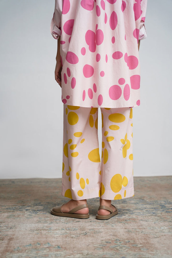 PINK LEMON POPLIN PANTS