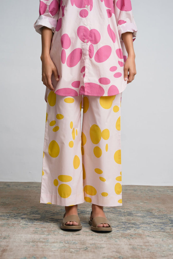 PINK LEMON POPLIN PANTS