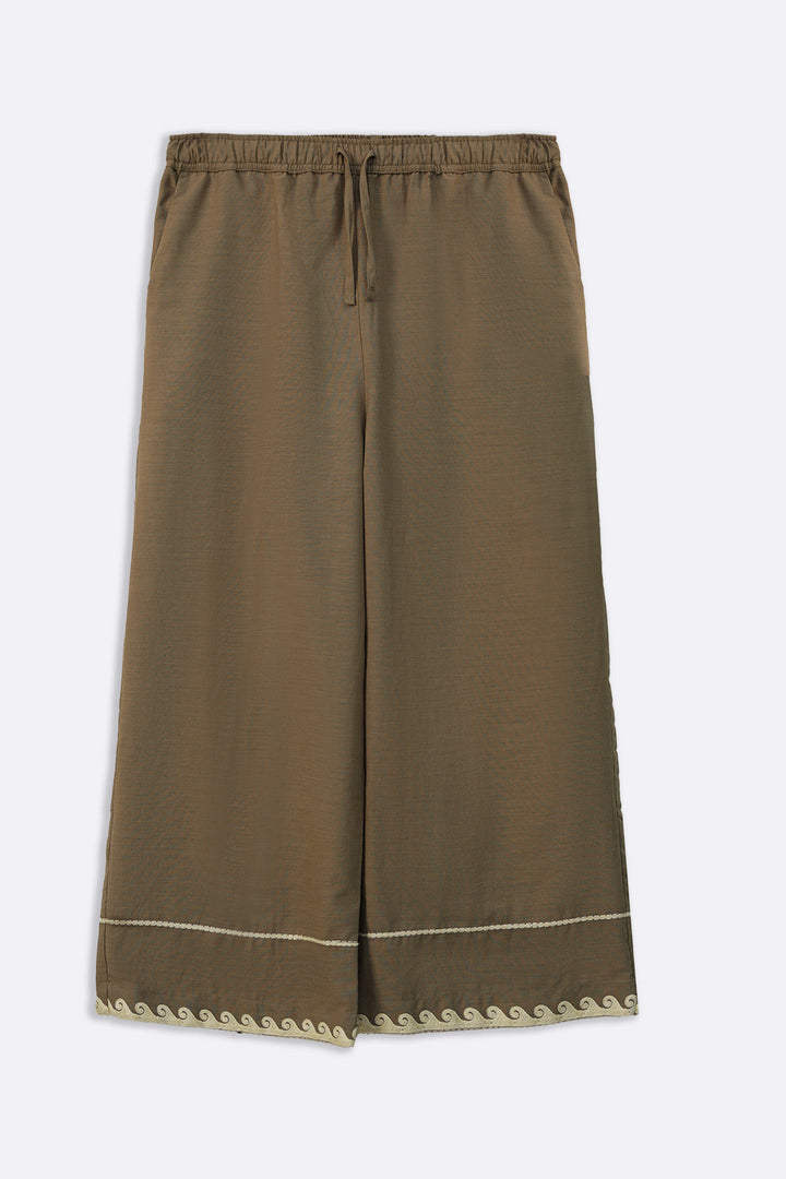 BEIGE DESERT NOON EMBROIDERED PANTS