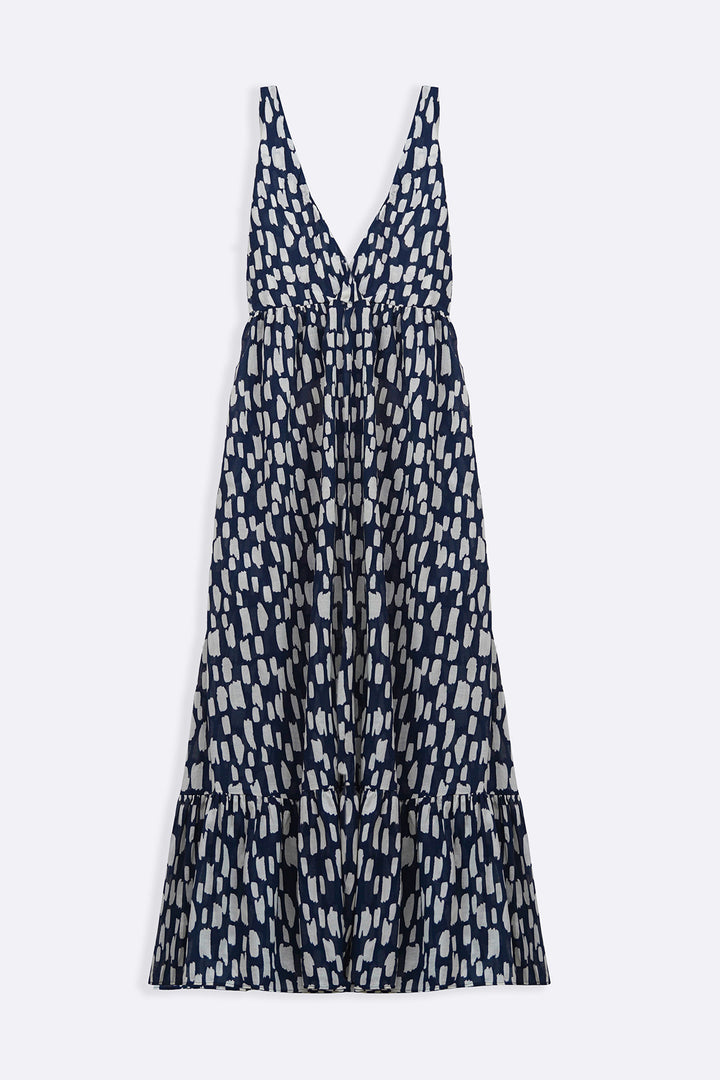 BLACK COTTON HALTER DRESS