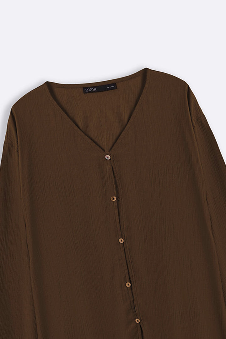 OLIVE FLOWY TEXTURED BLOUSE