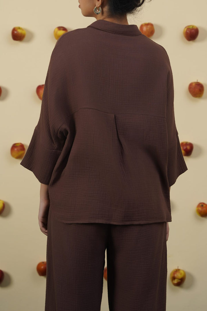 BROWN EVERYDAY MUSLIN SHIRT