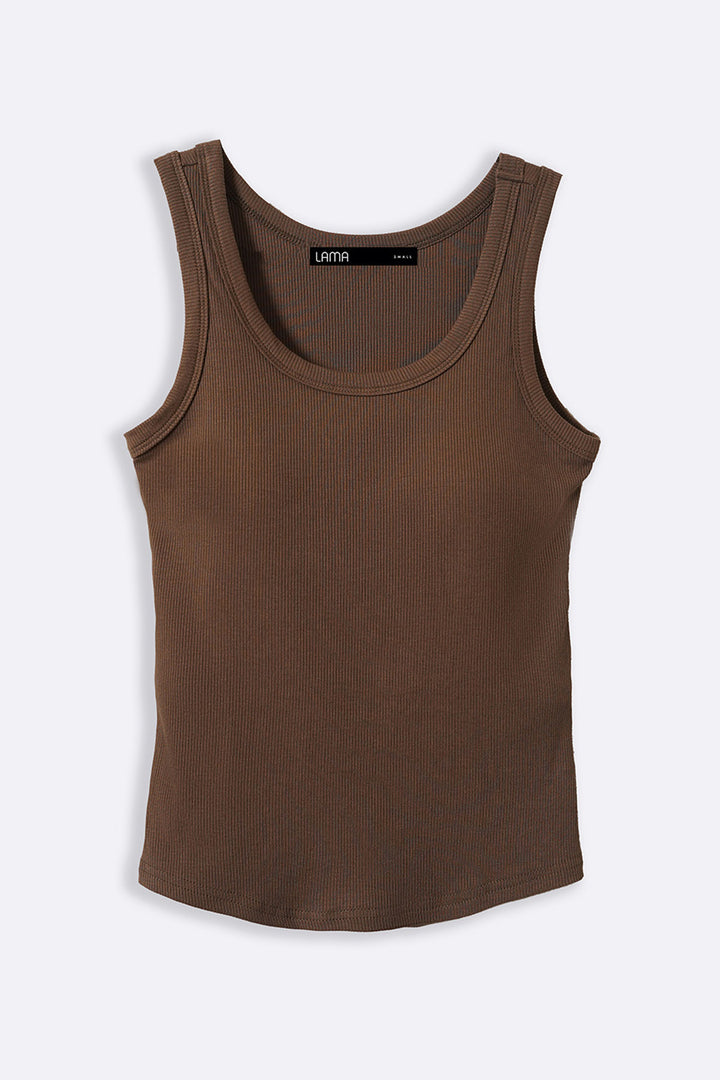 BROWN BRA TANK TOP