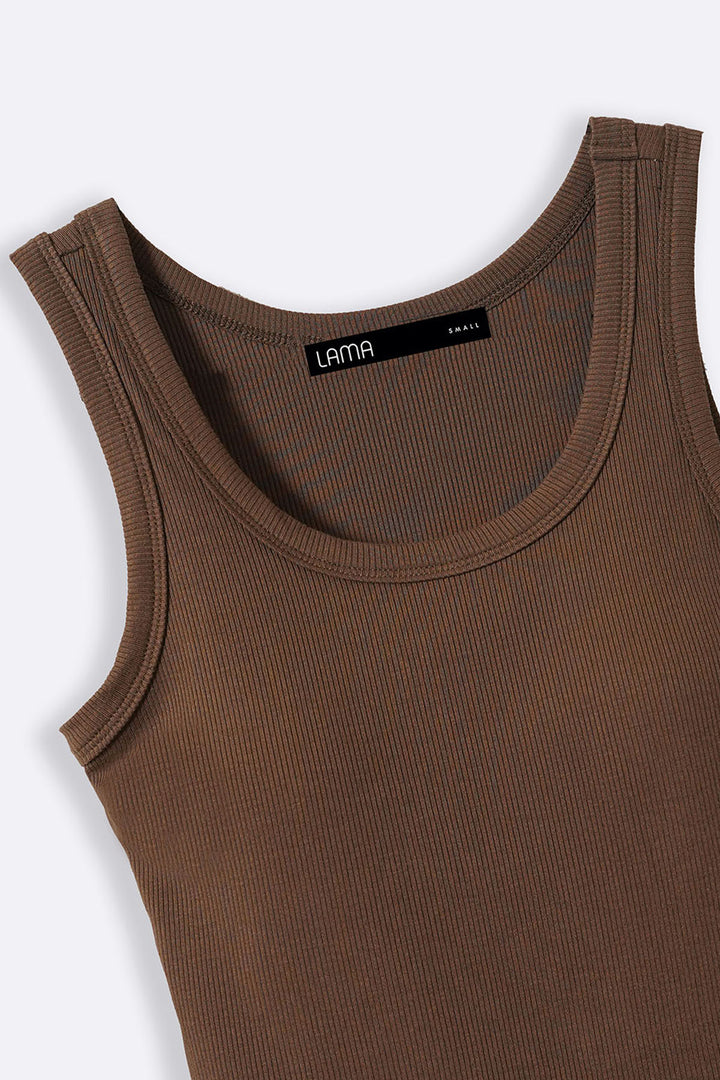 BROWN BRA TANK TOP