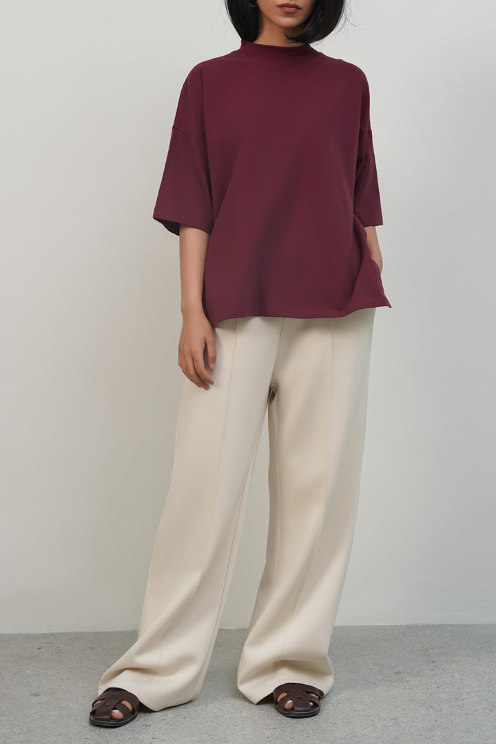 PLUM ROUND NECK TEE