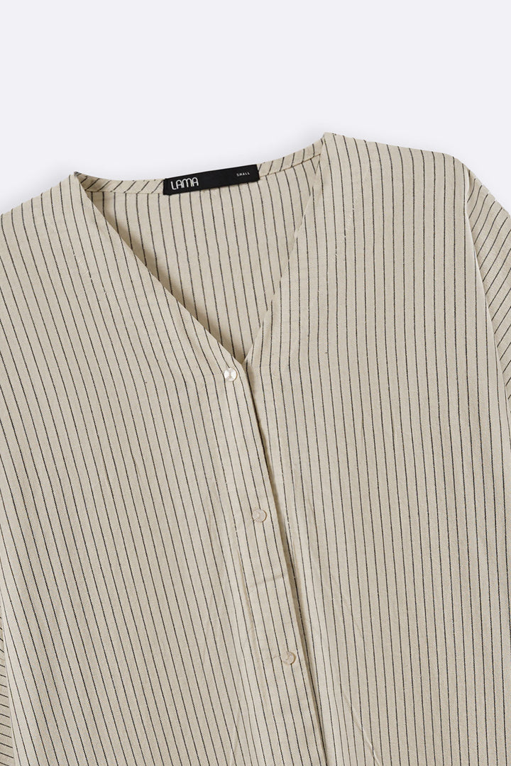 ECRU LINEN BATWING SHIRT