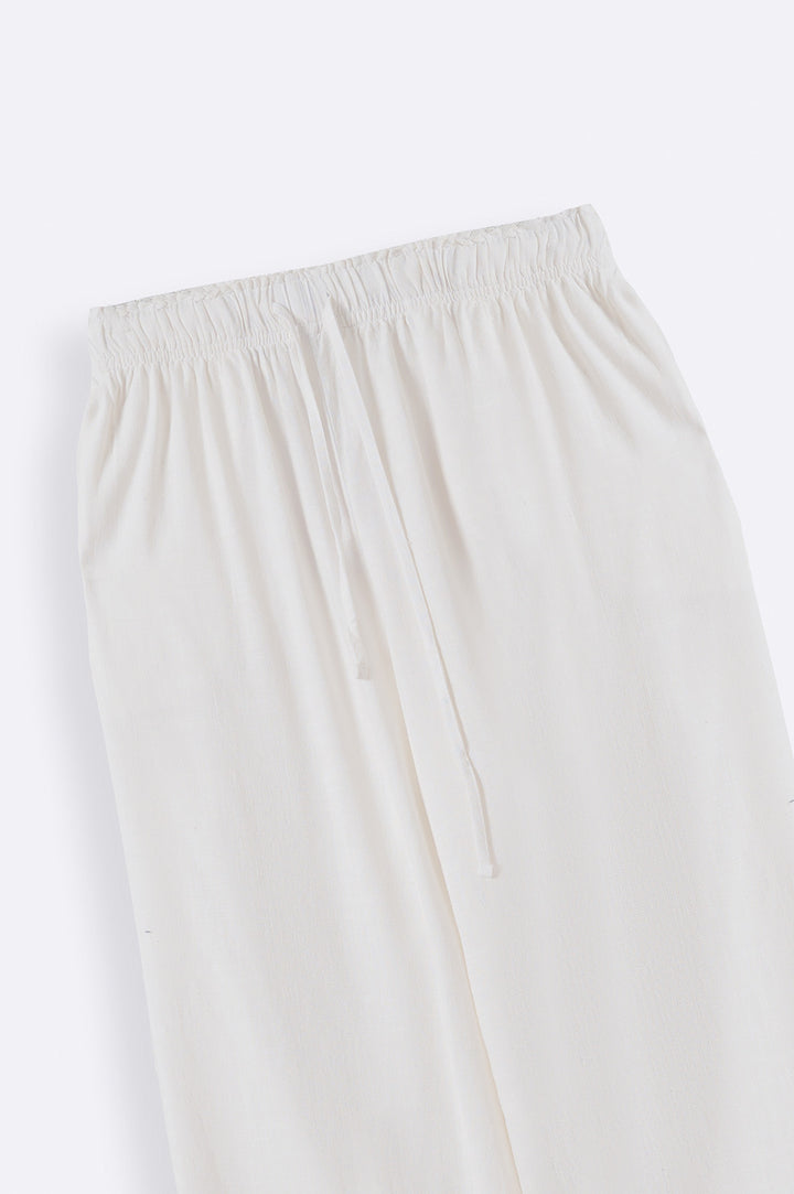 WHITE WIDE ANKLE PANTS
