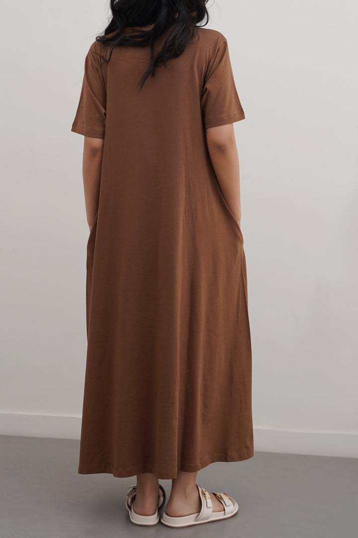 COFFEE LONG A-LINE DRESS