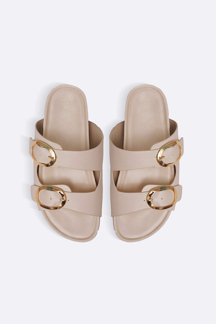 OFF WHITE ADJUSTABLE CUSHIONED SLIDES