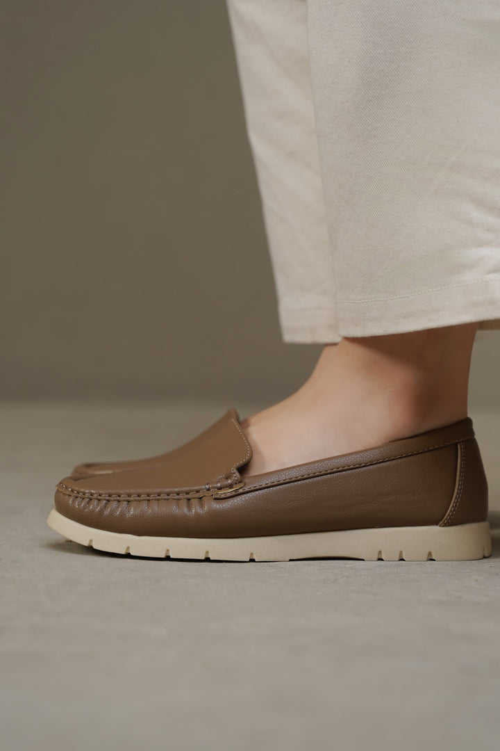 TAUPE-SOFT CHUNKY LOAFERS