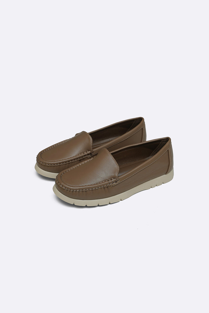 TAUPE-SOFT CHUNKY LOAFERS