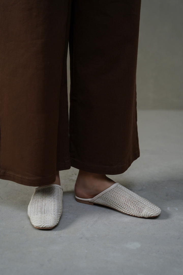 WHITE SOFT BR MULES