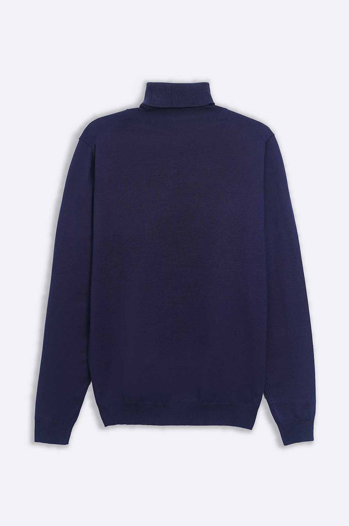 NAVY HIGH NECK SWEATER