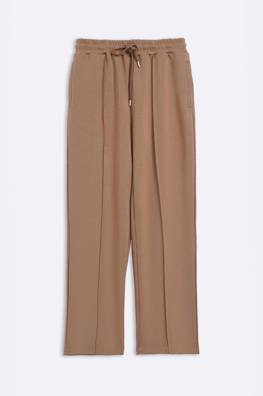 KHAKI STRAIGHT KNITTED PANTS