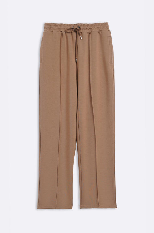 KHAKI STRAIGHT KNITTED PANTS
