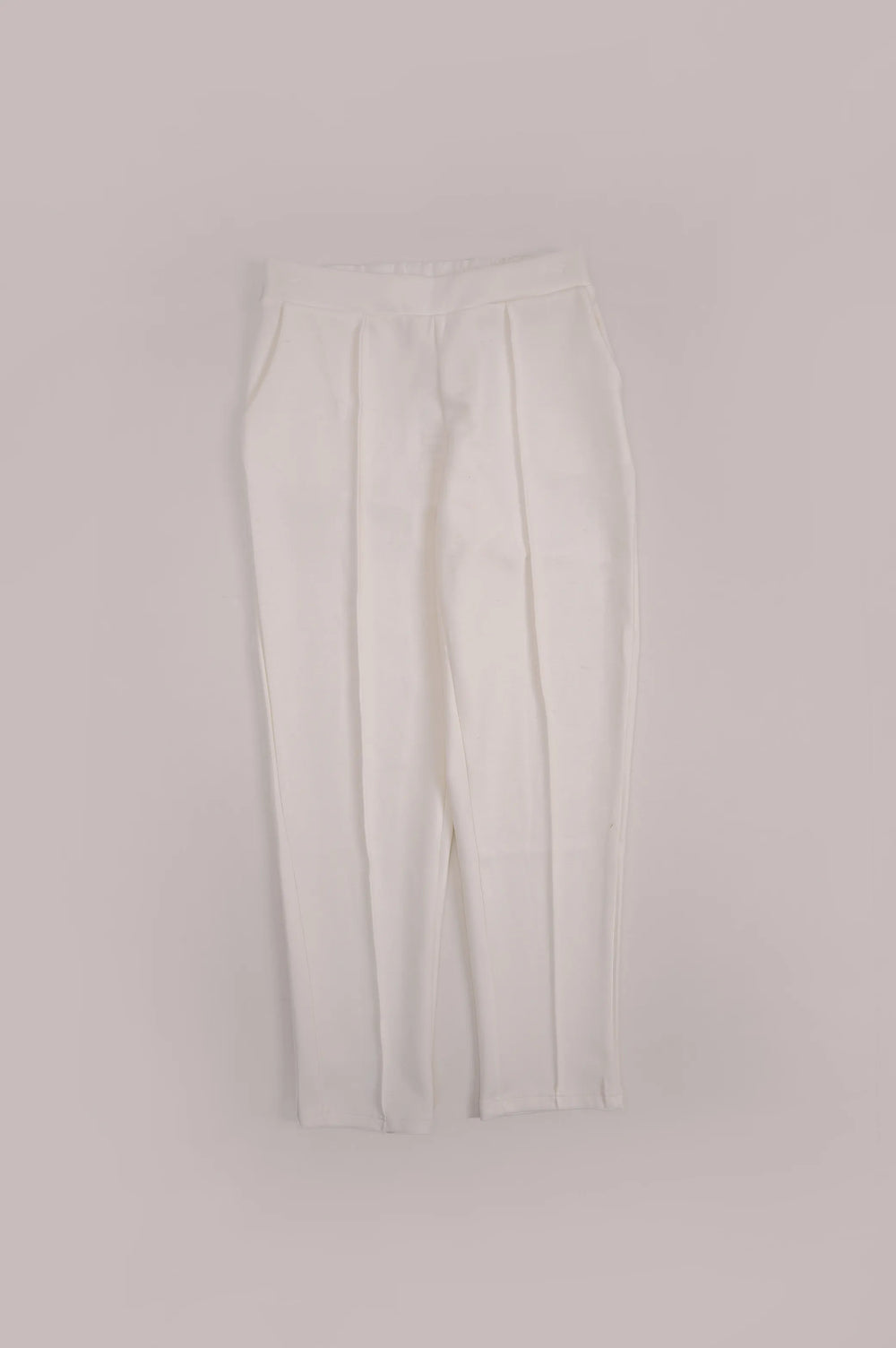 WHITE STRAIGHT EASY SLACKS