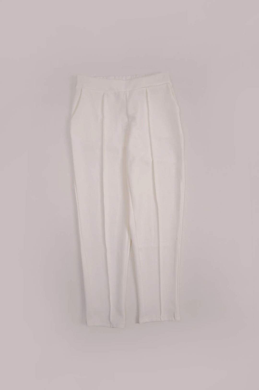 WHITE STRAIGHT EASY SLACKS
