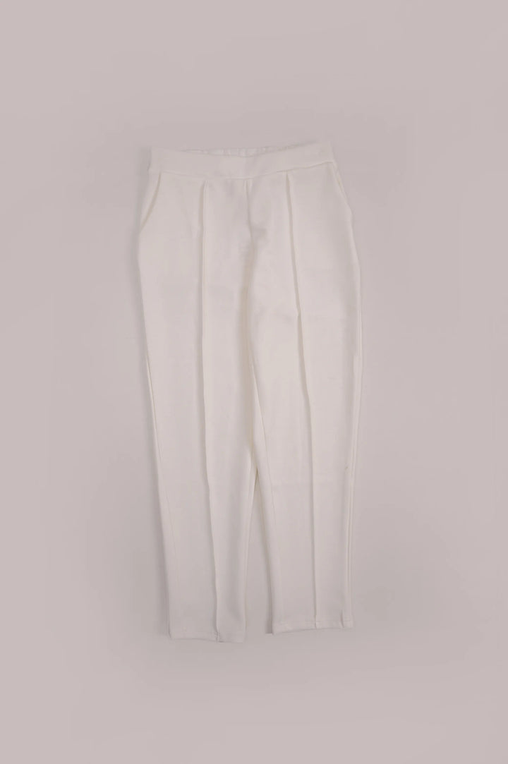 WHITE STRAIGHT EASY SLACKS
