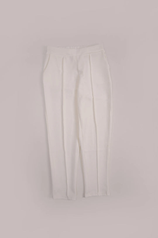 WHITE STRAIGHT EASY SLACKS