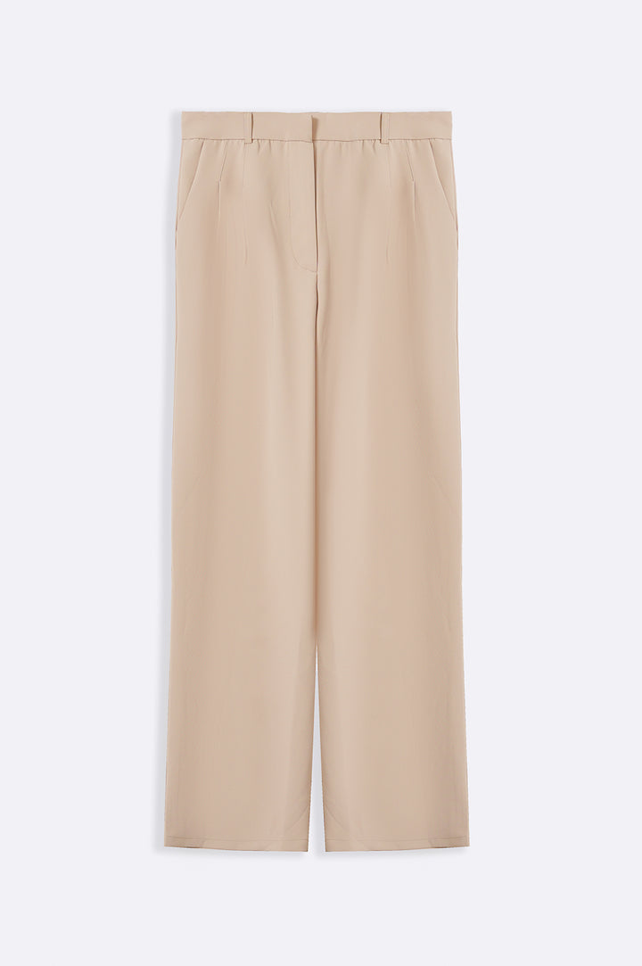 BEIGE LONG FORMAL STRAIGHT TROUSERS