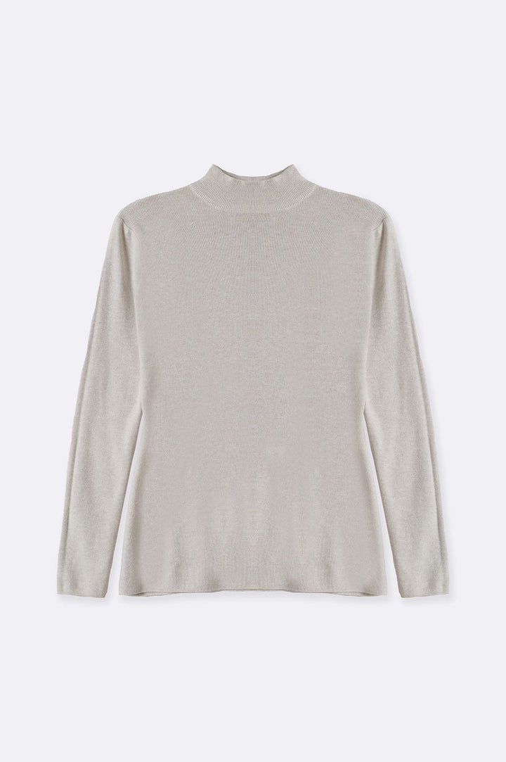 BEIGE LUXURY HIGH CREW SWEATER