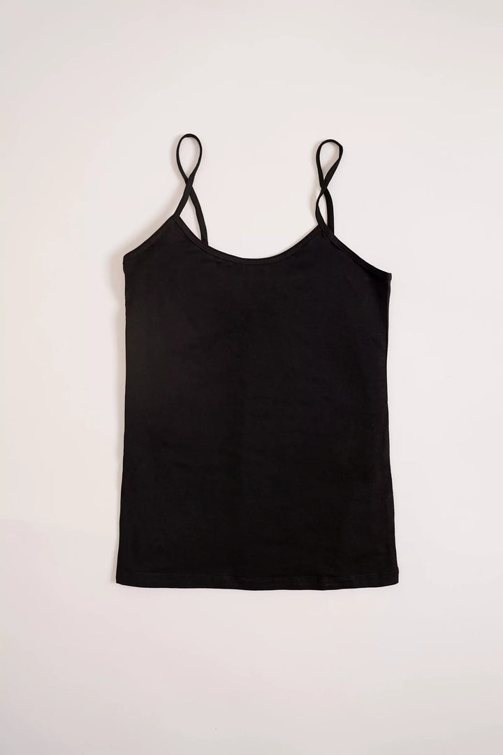 BLACK BASIC COTTON CAMISOLE
