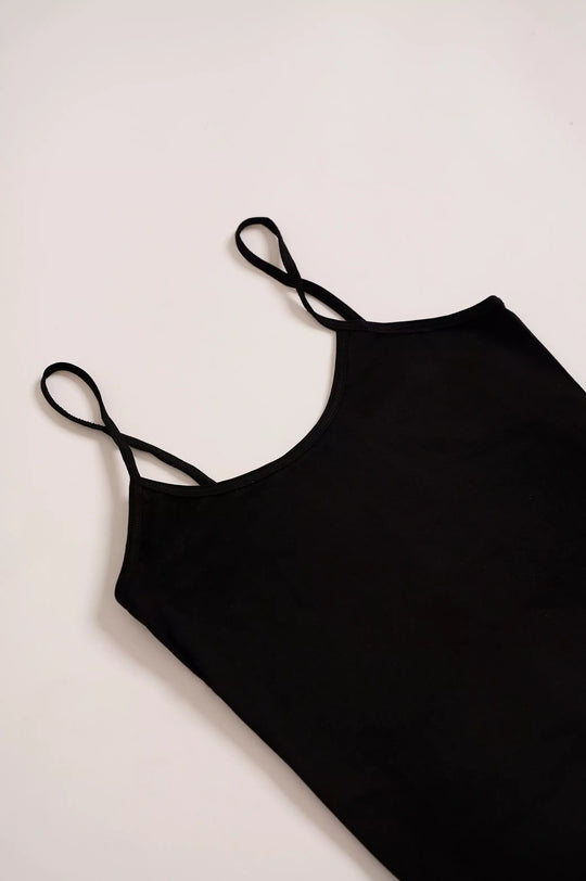 BLACK BASIC COTTON CAMISOLE