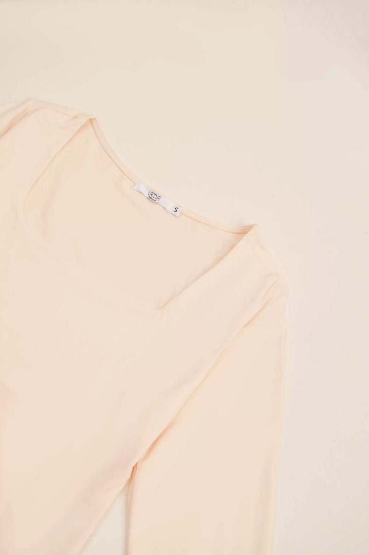 CREAM SQUARE NECK BODYSUIT