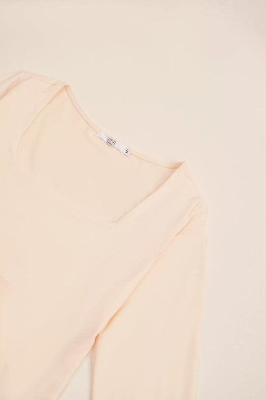 CREAM SQUARE NECK BODYSUIT