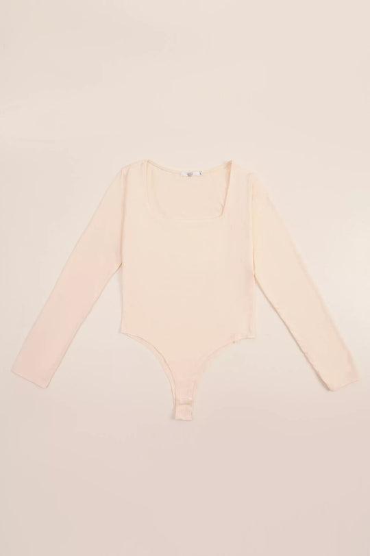 CREAM SQUARE NECK BODYSUIT