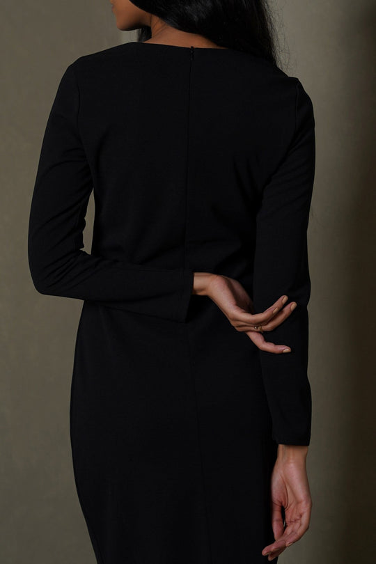 BLACK TAILORED SLIM FIT DRESS