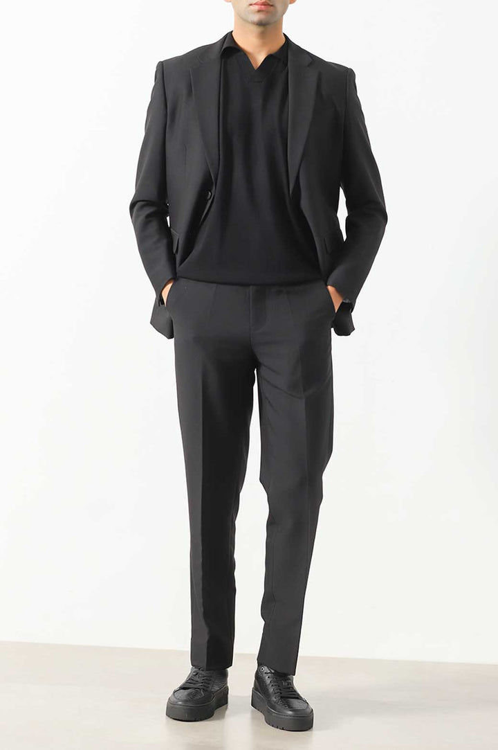 BLACK CLASSIC SUIT TROUSERS