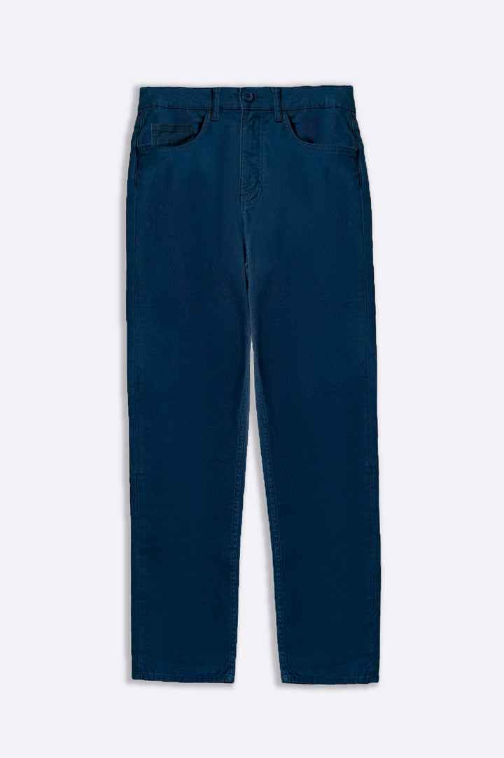 NAVY STRAIGHT COTTON PANT