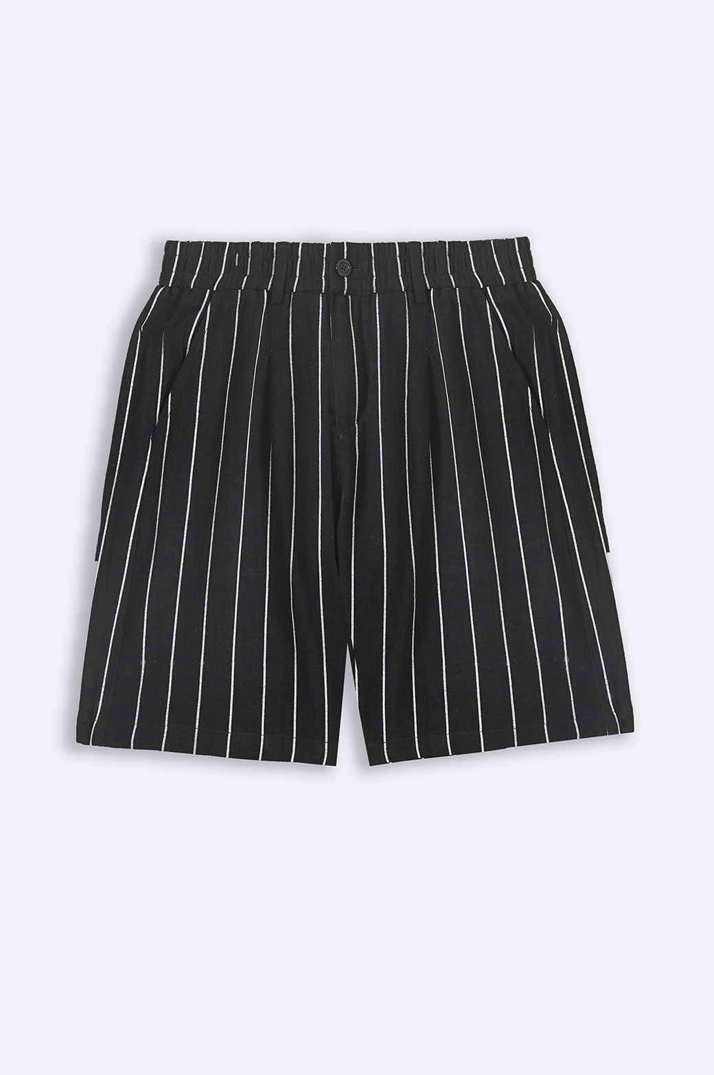 BLACK STRIPED SHORTS