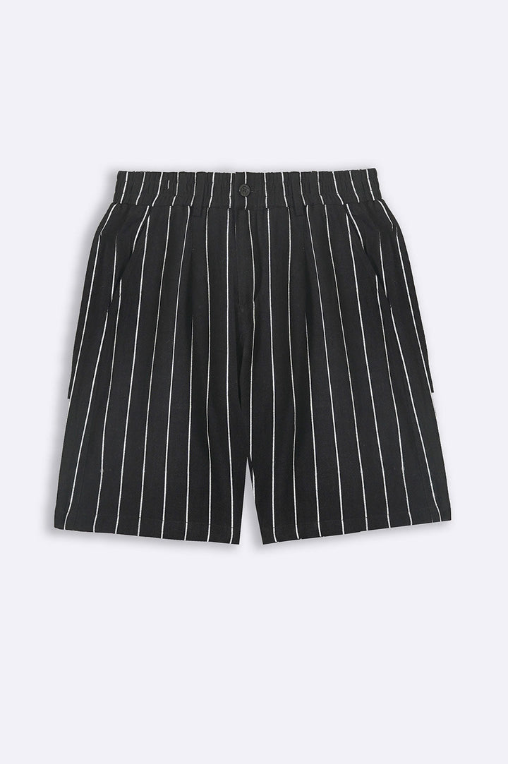 BLACK STRIPED SHORTS
