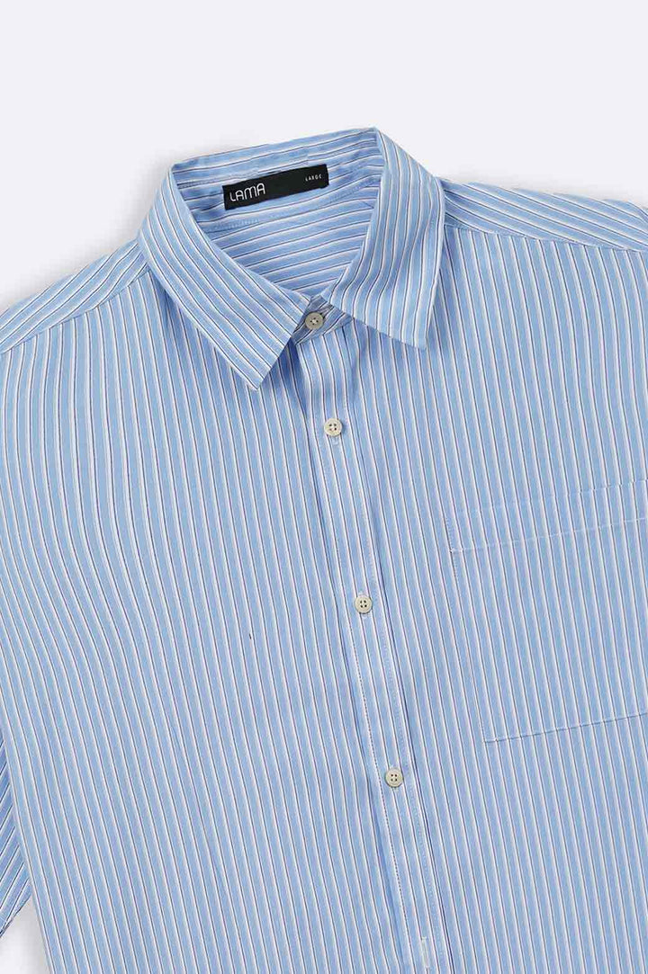 BLUE COTTON STRIPED SHIRT