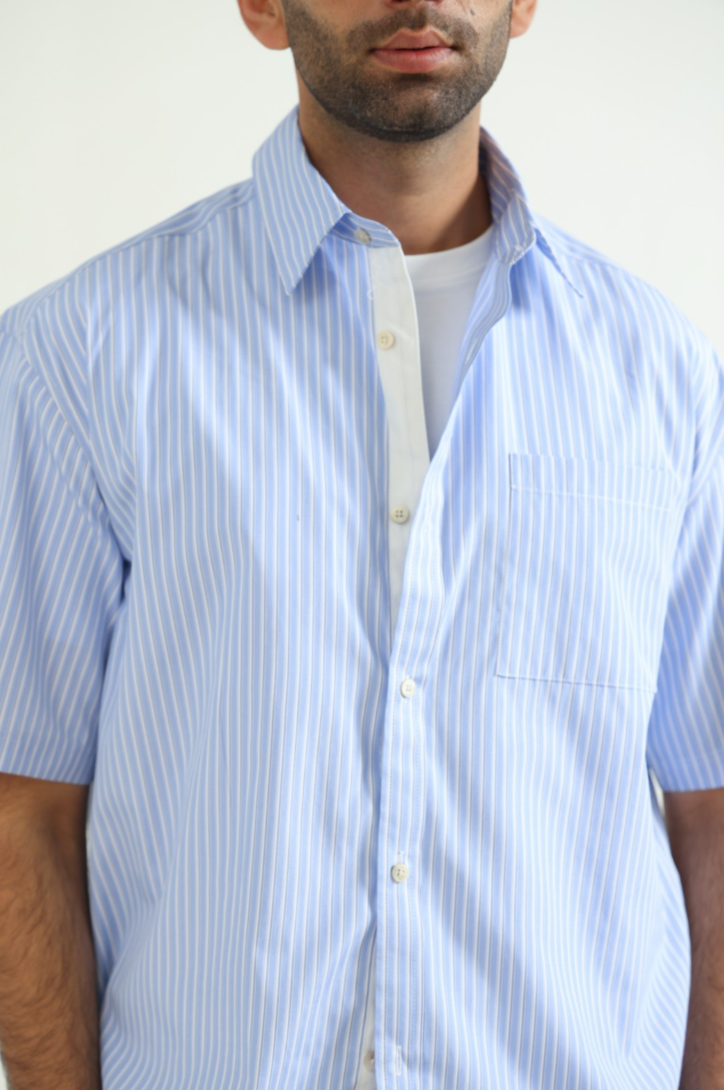 BLUE COTTON STRIPED SHIRT