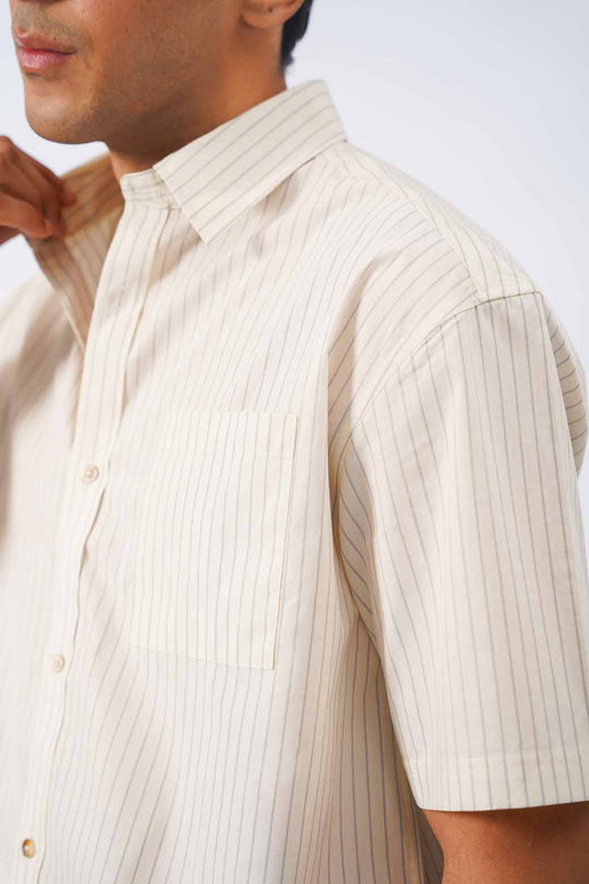 WHITE COTTON STRIPED SHIRT
