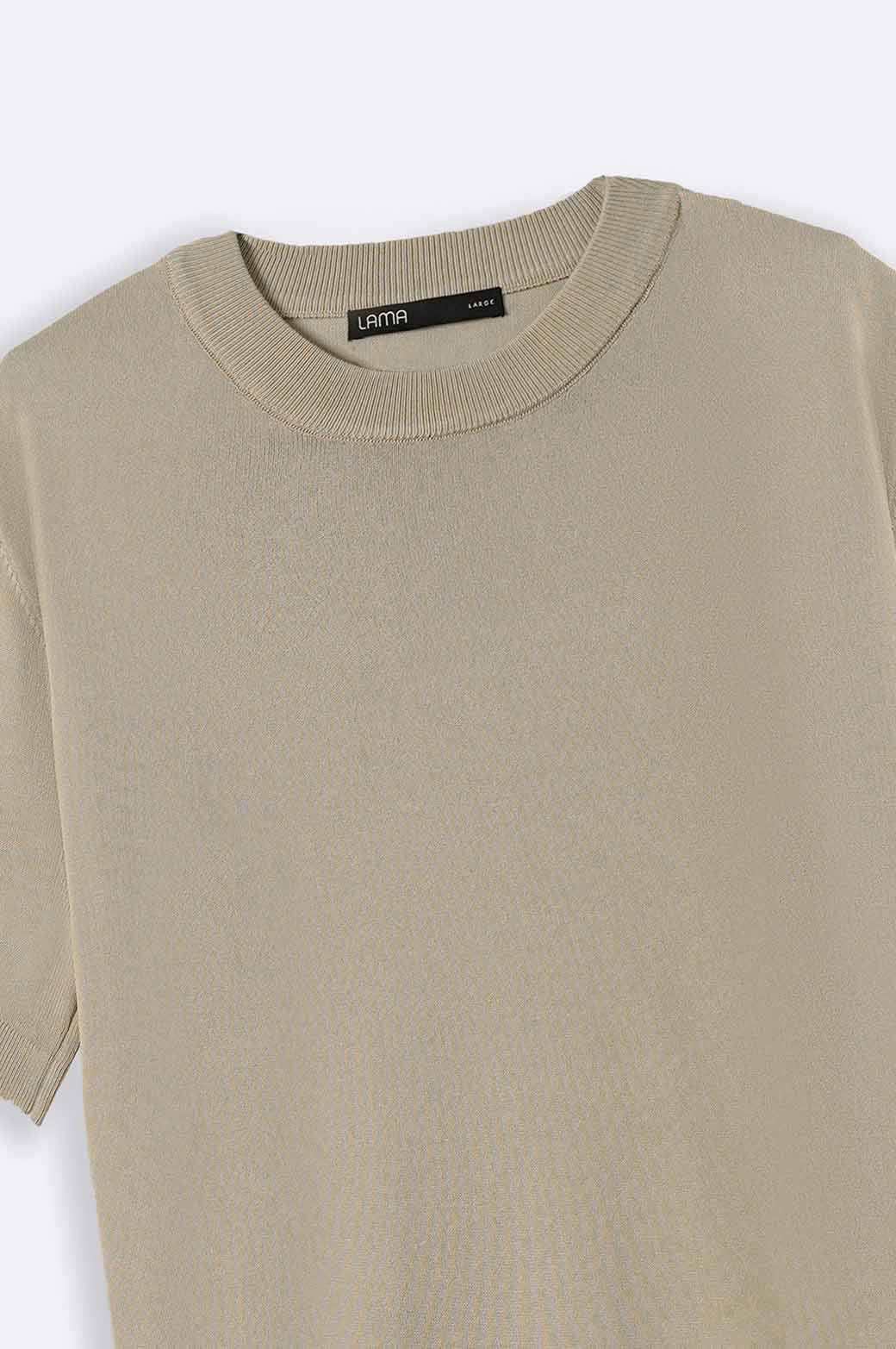 BEIGE KNIT T-SHIRT