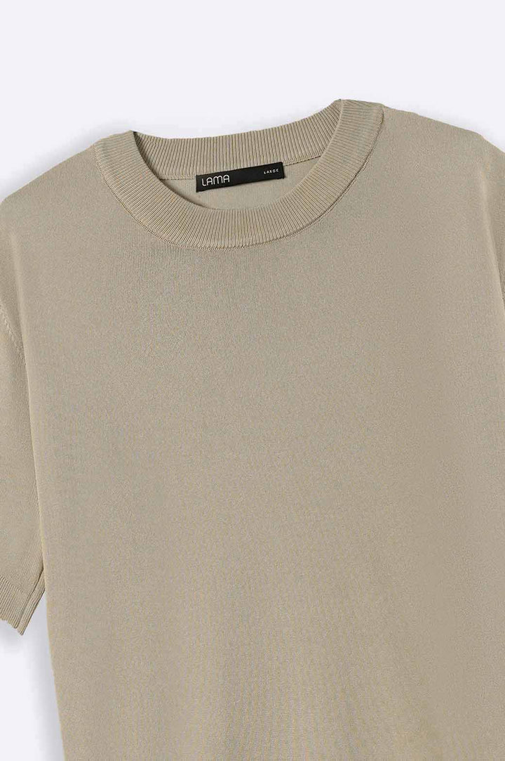 BEIGE KNIT T-SHIRT