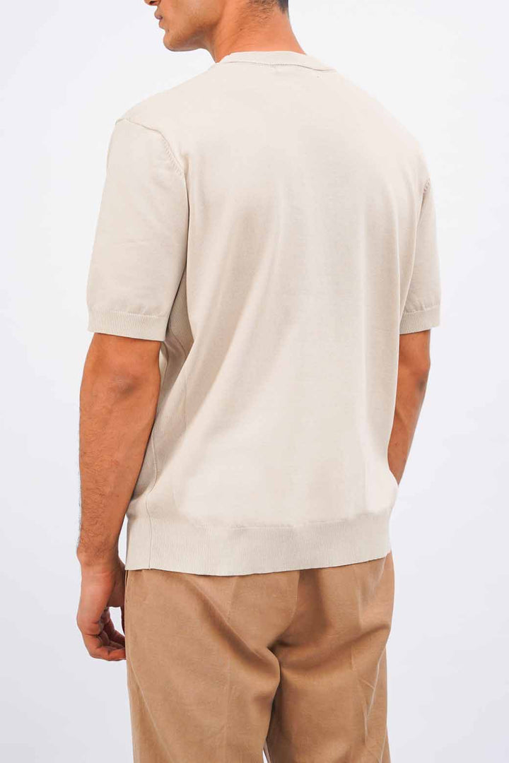 BEIGE KNIT T-SHIRT