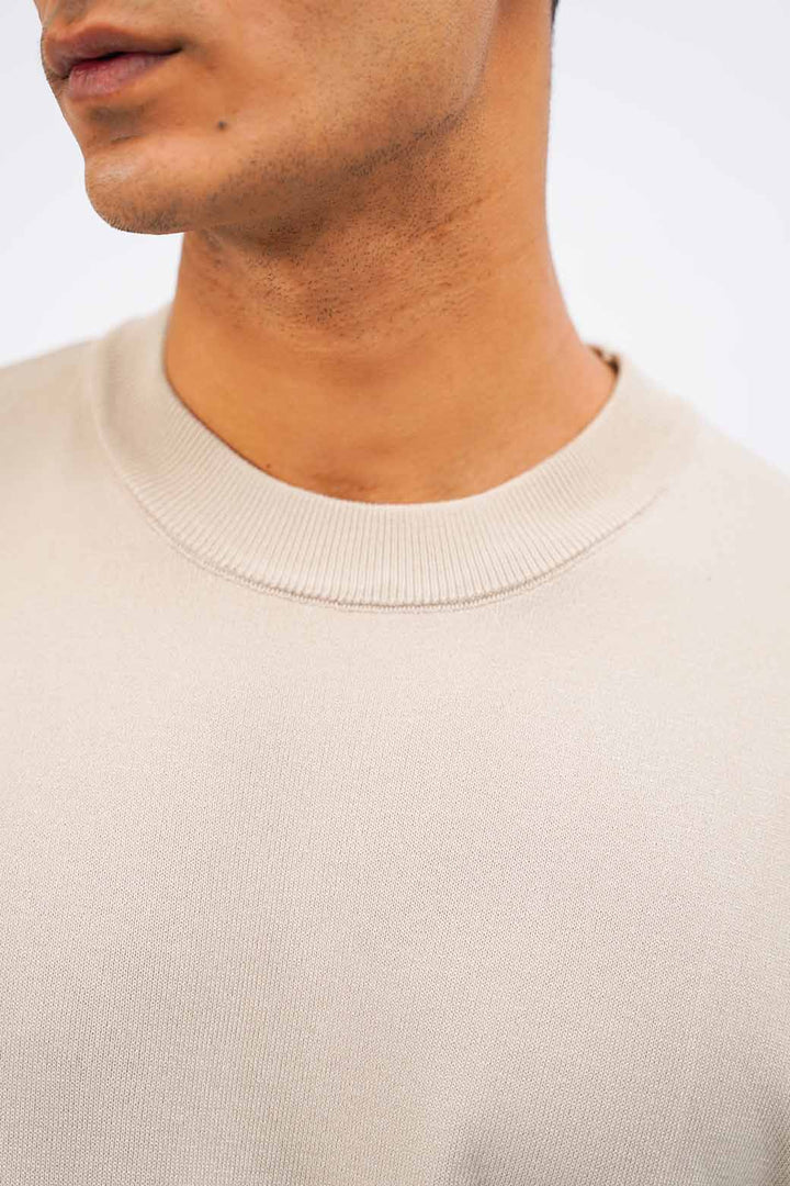 BEIGE KNIT T-SHIRT