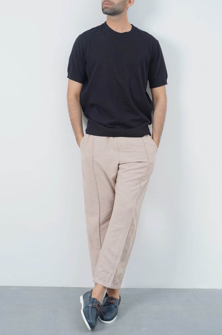 BLACK KNIT T-SHIRT