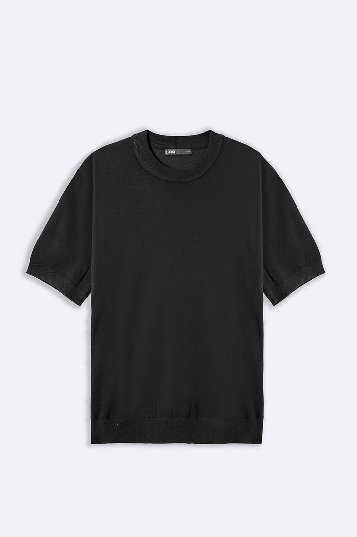 BLACK KNIT T-SHIRT