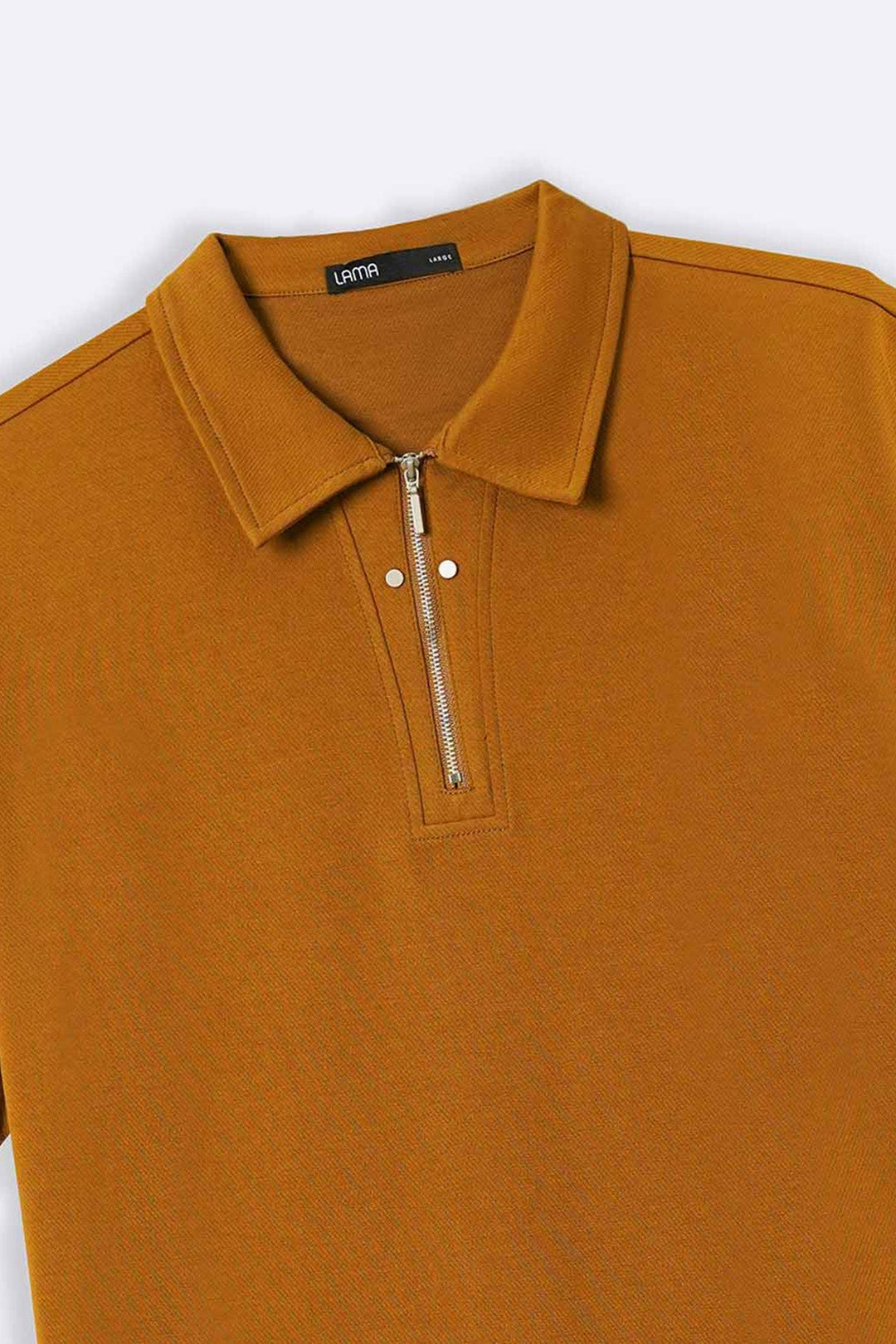 MUSTARD POLO SHIRT WITH ZIP